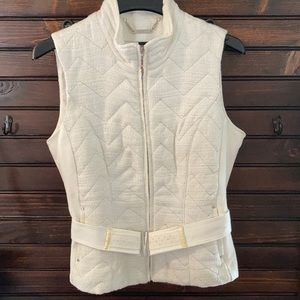 White/black brand white vest